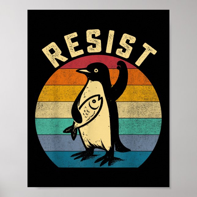 Funny Pinguin Resist Pinguine Protest gegen Tari Poster (Vorne)