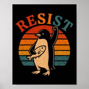 Funny Pinguin Resist Pinguine Protest gegen Tari Poster