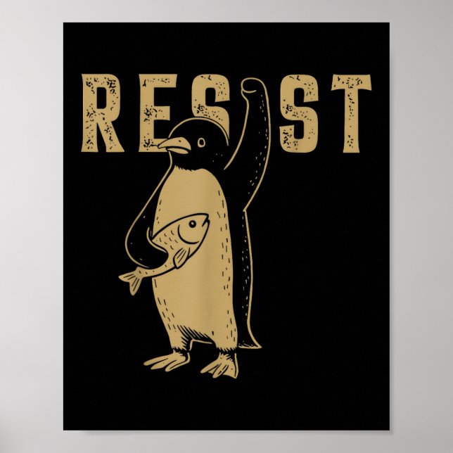 Funny Pinguin Resist Pinguine Protest gegen Tari Poster (Vorne)