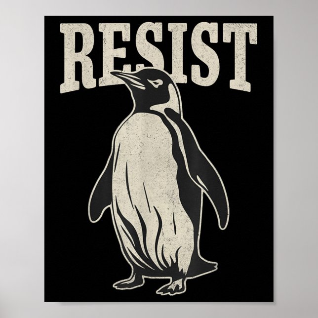 Funny Pinguin Resist Pinguine Protest gegen Tari Poster (Vorne)