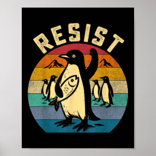 Funny Pinguin Resist Pinguine Protest gegen Tari Poster