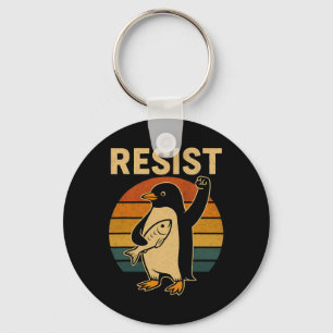 Funny Pinguin Resist Pinguine Protest gegen Tari Schlüsselanhänger