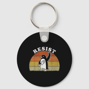 Funny Pinguin Resist Pinguine Protest gegen Tari Schlüsselanhänger