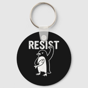 Funny Pinguin Resist Pinguine Protest gegen Tari Schlüsselanhänger
