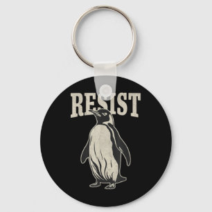 Funny Pinguin Resist Pinguine Protest gegen Tari Schlüsselanhänger