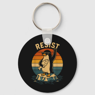 Funny Pinguin Resist Pinguine Protest gegen Tari Schlüsselanhänger