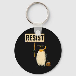 Funny Pinguin Resist Pinguine Protest gegen Tari Schlüsselanhänger
