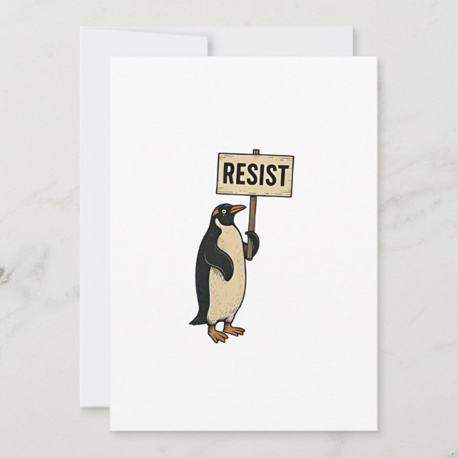 Funny Pinguin Resist Protest gegen Tarrifs Ankündigung (Vorderseite)