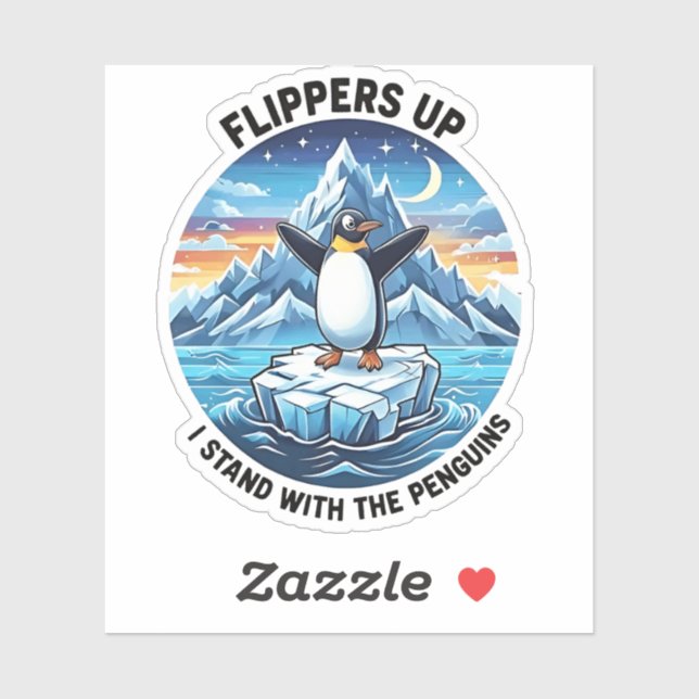 Funny Pinguin Resist Protest gegen Tarrifs Aufkleber (Blatt)