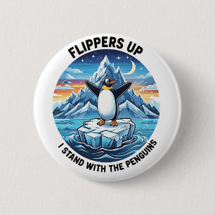 Funny Pinguin Resist Protest gegen Tarrifs Button
