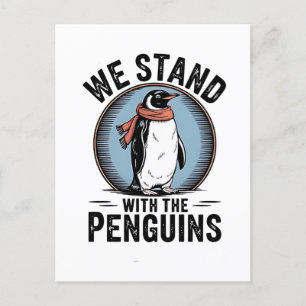 Funny Pinguin Resist Protest gegen Tarrifs Einladungspostkarte