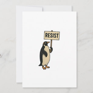 Funny Pinguin Resist Protest gegen Tarrifs Feiertagskarte