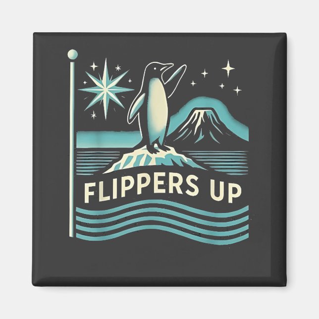 Funny Pinguin Resist Protest gegen Tarrifs Magnet (Vorne)