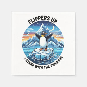 Funny Pinguin Resist Protest gegen Tarrifs Serviette