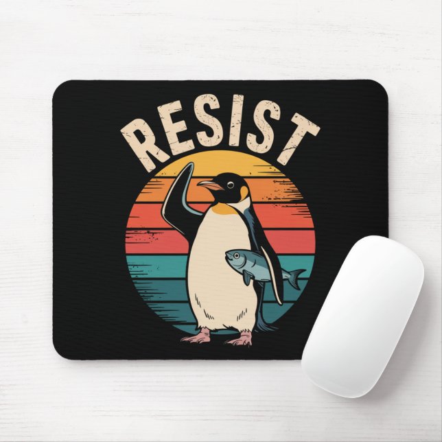 Funny Pinguin Resist Protest gegen Zölle Mousepad (Mit Mouse)