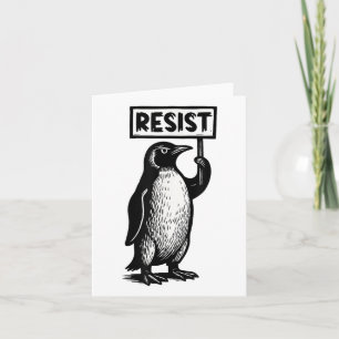 Funny Pinguin Resist Protest nicht mein Präsident Karte