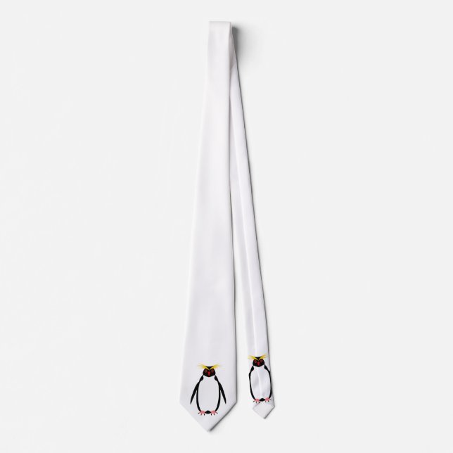 Funny Pinguin rockhopper oder macaroni Krawatte (Vorderseite)