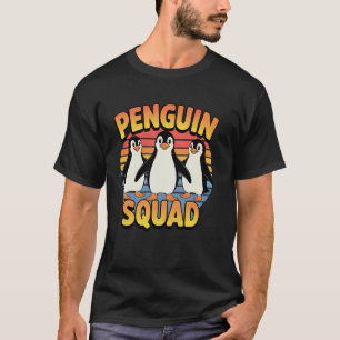Funny Pinguin Squad Retro Niedlich Pinguine Animal T-Shirt