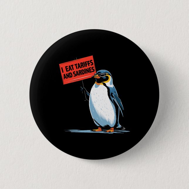 Funny Pinguin Tariff Pub I essen Tarife und Sardin Button (Vorderseite)