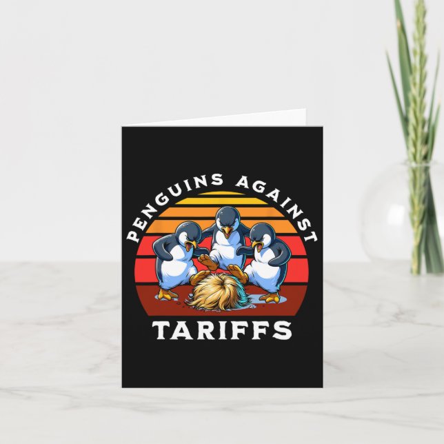Funny Pinguine against Tariffs Resist Protest Men Karte (Vorderseite)