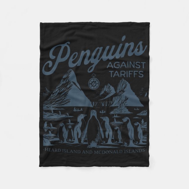 Funny Pinguine gegen Tariffs Heard Island Pengui Fleecedecke (Vorderseite)