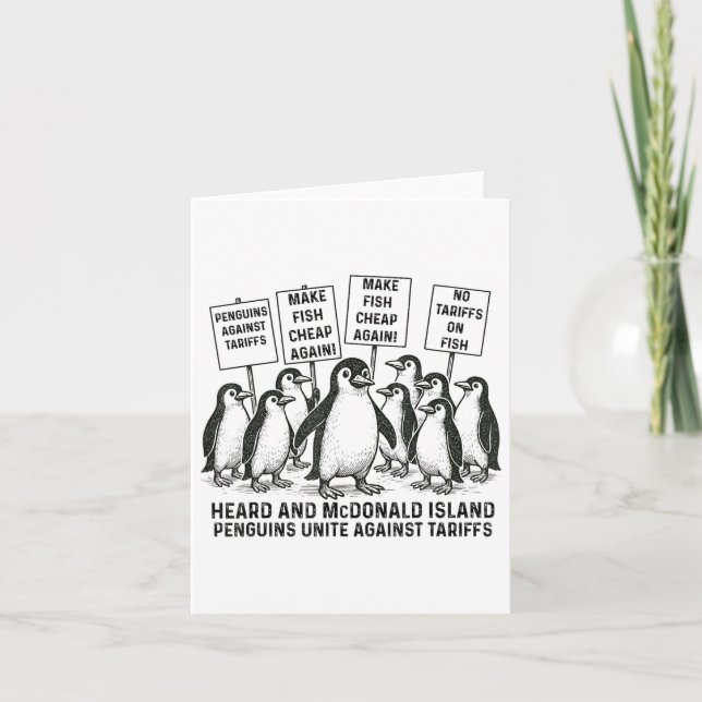 Funny Pinguine gegen Tariffs Heard Island Pengui Karte (Vorderseite)