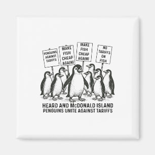 Funny Pinguine gegen Tariffs Heard Island Pengui Magnet