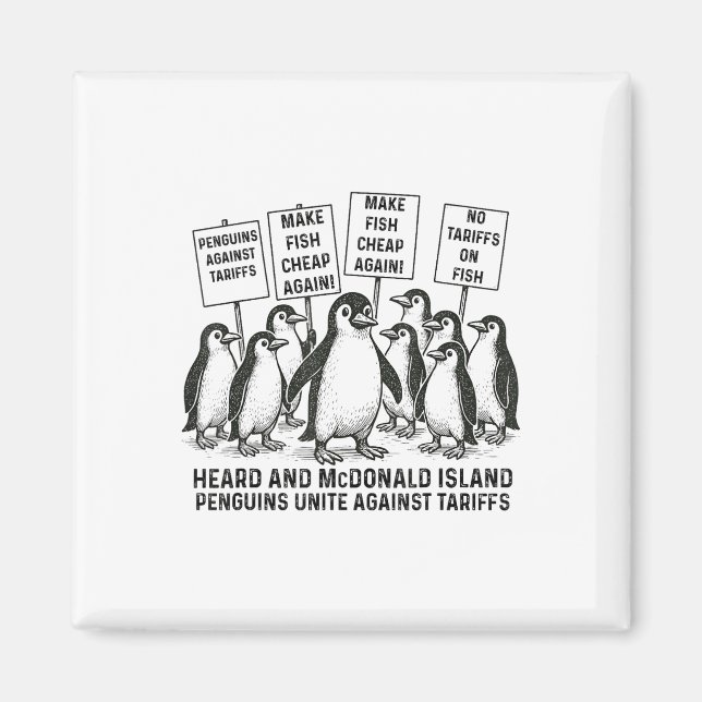 Funny Pinguine gegen Tariffs Heard Island Pengui Magnet (Vorne)