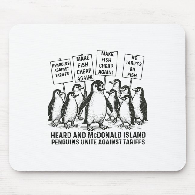 Funny Pinguine gegen Tariffs Heard Island Pengui Mousepad (Vorne)