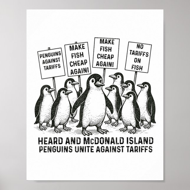 Funny Pinguine gegen Tariffs Heard Island Pengui Poster (Vorne)
