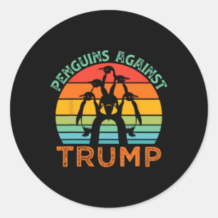 Funny Pinguines gegen Trump Funny Trump - Zölle C Runder Aufkleber