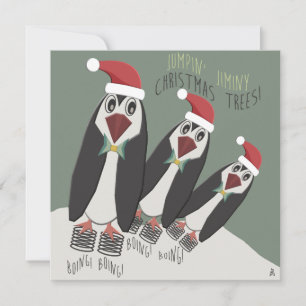 Funny Pinguins Christmas Cookie Exchange Einladung
