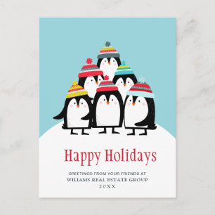 Funny Pinguins Weihnachts Unternehmensgrüße Feiertagspostkarte