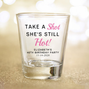 Funny Pink 40. Geburtstag Gastgeschenk Schnapsglas