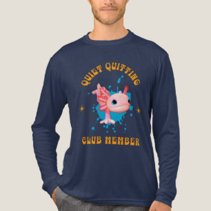 Funny Pink Axolotl Quiet Quitting Club Mitglied Tri-Blend Shirt