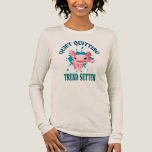 Funny Pink Axolotl Quiet Quitting Trend Setter Tri-Blend Shirt