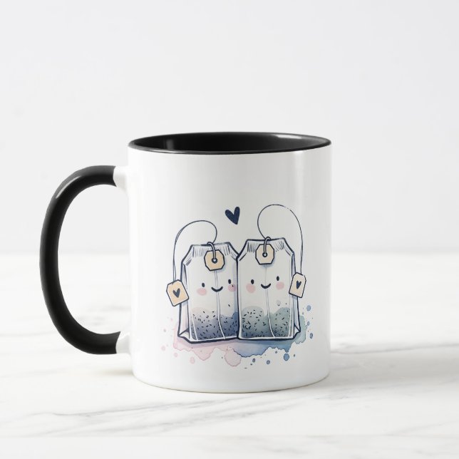 Funny Pink Best Tea Pun Spaß Freundschaft Tasse (Links)