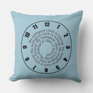 Funny Pink Blue Biological Clock ist tickt Pillow Kissen