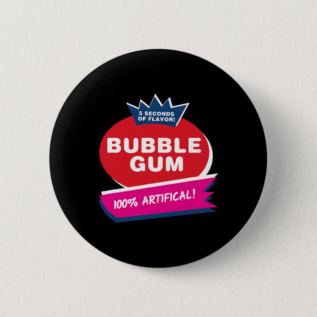 Funny Pink Bubble Gum Halloween Kostüm Button (Vorderseite)