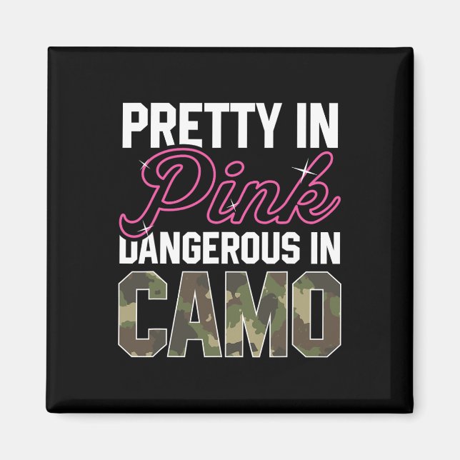 Funny Pink Camouflage Jagd Grafik Frauen Hirsch Bu Magnet (Vorne)