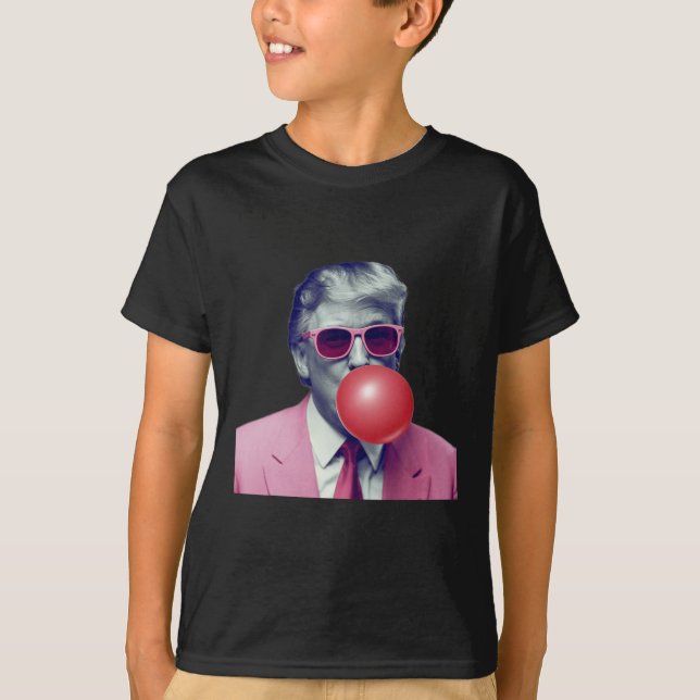 Funny Pink Donald Trump Bubble Gum Yum T-Shirt (Vorderseite)