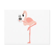 Funny Pink Flamingo Drink Coffee