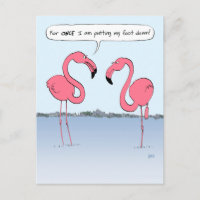 Funny Pink Flamingos Cartoon, der mir den Fuß drüc