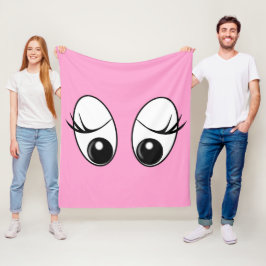 Funny Pink Fleece Blanket mit überraschenden Augen