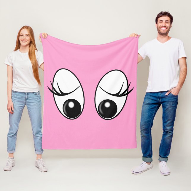 Funny Pink Fleece Blanket mit überraschenden Augen (Beispiel)