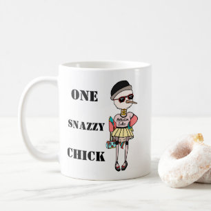 Funny Pink Girly Bird Ein Schwanz Kaffeetasse