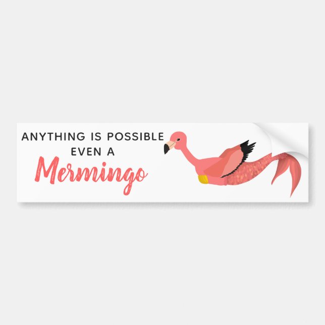 Funny Pink Inspiration Mermaid Flamingo Autoaufkleber (Vorne)