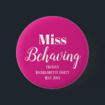 Funny Pink Junggeselinnen-Abschied<br><div class="desc">Holen Sie sich das Party mit dem Funny Pink Junggeselinnen-Abschied Button! Dieses Accessoire ist ideal, um Ihrem Junggeselinnen-Abschied eine Touch Spaß und Spaß hinzuzufügen. Mit seinen rosa- und weißen Farben können Sie sie mit Ihrer eigenen Textnachricht anpassen, unabhängig davon, ob es sich um den Namen der Braut, den Namen der...</div>
