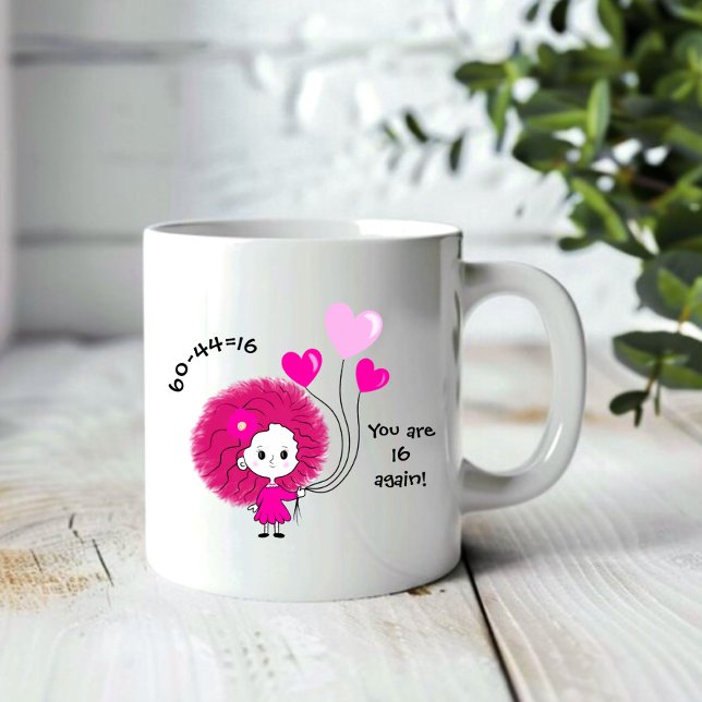 Funny Pink Lady mit Ballons Jumbo-Tasse (Von Creator hochgeladen)