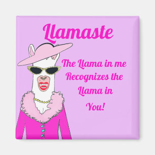 Funny Pink llamaste Sprichwort Magnet